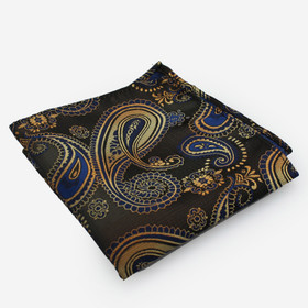 VENIZ Ruskeakeltainen Paisleykuvioitu taskuliina