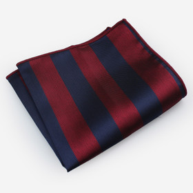 VENIZ Puna/tummansini raitainen taskuliina