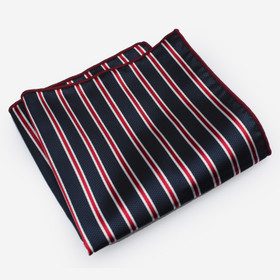 VENIZ Puna/Mustavalko raidallinen taskuliina