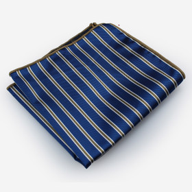 VENIZ Sini/kultainen raidallinen taskuliina