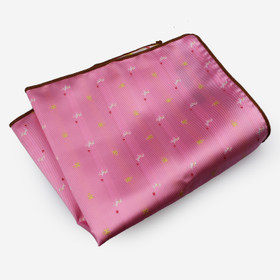 VENIZ Vaaleanpunainen pilkullinen taskuliina