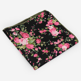 VENIZ Musta/Punainen ruusu taskuliina