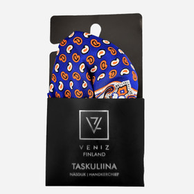 Paisley-kuviotu silkki taskuliina -Sininen