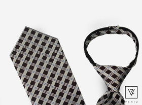 VENIZ 70mm Musta/Viininpunaine Pikasolmio ruudullinen