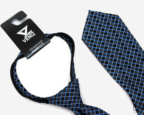 VENIZ 70mmSini/harmaa ruudullinen pikasolmio