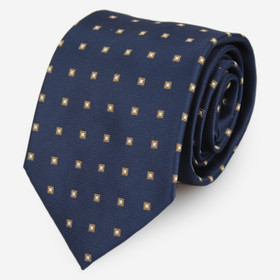 Sininen pilkullinen solmio 90mm