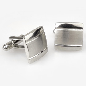 VENIZ Hopeat kanttiset kalvosinnapit harjatulla keskusta