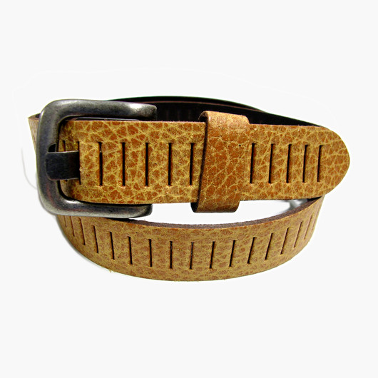 Nahkavyö 30mm telaketju -Ruskea