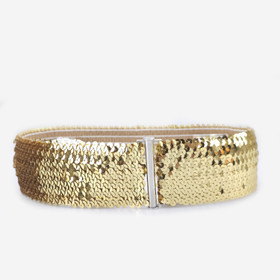 Patellavyö 70mm paljeteilla -Kullanvärinen