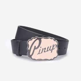 Nahkavyö 40mm -pin up -Musta