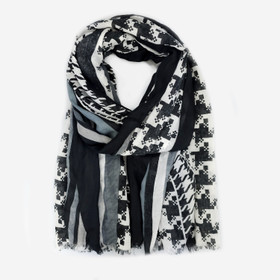 Kuvioitu kaulahuivi -Mustavalkoinen