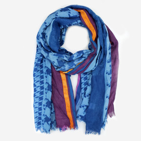 Kuvioitu kaulahuivi -Sini-lila