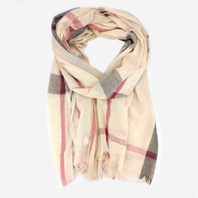 Ruudullinen huivi -Beige