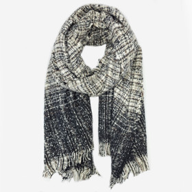 Meleerattu huivi -Harmaa-musta