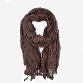 Kaulahuivi rypytetty -Ruskea