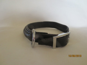 Musta peruspanta pikkukoiralle hopeisella soljella.