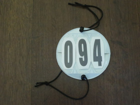 Numerolappu kilpailuihin, pyöreä