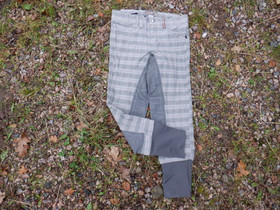 Harmaaruudulliset kokopaikkaiset ratsastushousut 152 cm