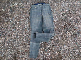 Harmaa-ruudulliset kokopaikkaiset ratsastushousut 38