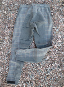 Harmaa-ruudulliset kokopaikkaiset ratsastushousut 38