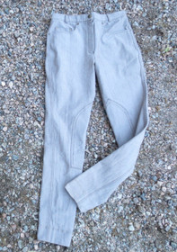 Ruskea-valkoraidalliset polvipaikkaiset ratsastushousut 36