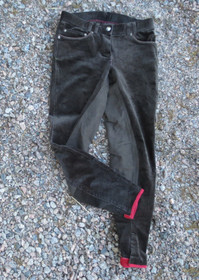 Todella tummanruskeat 38 kokopaikkaiset vakosamettiset ratsastushousut