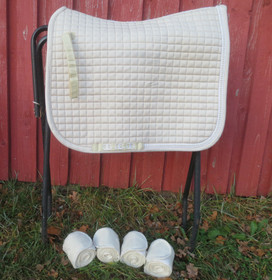 Valkoinen kouluhuopa ja pinteli setti blingeillä FULL