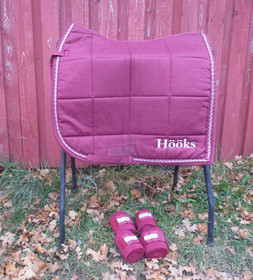 Viininpunainen kouluhuopa ja pinteli setti hopeakoristeilla FULL