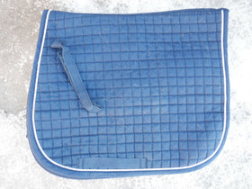 Tummansininen koulusatulahuopa valkoisella koristenyörillä PONY