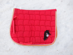 Punainen Lena Furbergin heppakuviollinen satulahuopa PONY