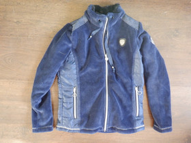 Tummansininen pehmo fleecepaita korkealla kauluksella 152 cm