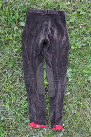 Tummanruskeat 36 koon polvipaikkaiset vakosamettiset ratsastushousut