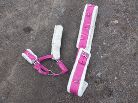Ratsastusvyö/juoksutusvyö + riimukapsoni pinkki COB