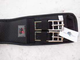 UUSI Muotoiltu musta satulavyö joustoilla, neopreenia 70 cm