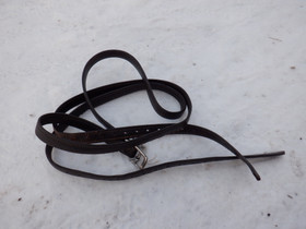 Tummanruskeat venymättömät jalustinremmit 155 cm