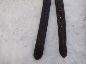 Tummanruskeat venymättömät jalustinremmit 155 cm