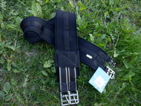 UUSI musta neopreeninen satulavyö joustoilla 135 cm