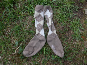 Ruskearuudulliset ratsastussukat lapselle koko 26-27