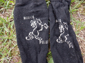 Mustat paksuhkot ratsastussukat lapselle koko 32-33