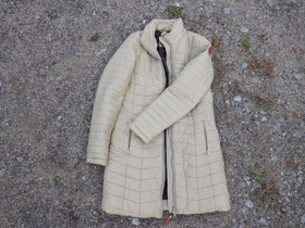 Luhta beigen värinen pitkä kevyttoppatakki 36