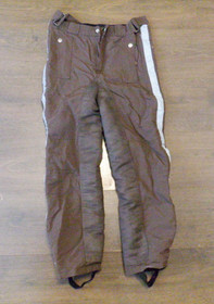 Ruskeat topparatsastushousut kokopaikoilla 145-152 cm