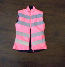 UUSI(?) pinkki-tummansininen kääntöliivi n. 160 cm