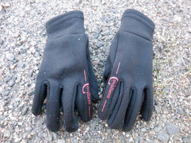 Lasten mustat ratsastushanskat, sisäpinta fleecetyyppinen, koko n. 4