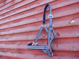 Sini-musta-valkoraidallinen nylonriimu, pieni FULL