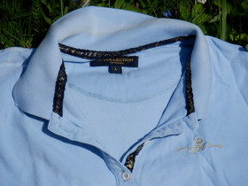 JH Collection vaaleansininen pikeepaita lyhyilllä hihoilla L