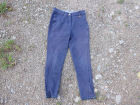 Tummansiniset ratsastushousut kangaspolvipaikoilla 146/152 cm