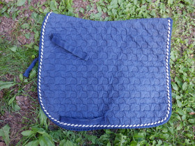 Tummansininen kouluhuopa kauniilla tikkauksilla FULL