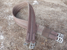 Anatominen ruskea satulavyö joustoilla, 130 cm