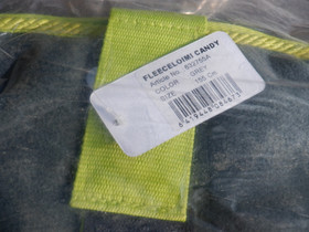 UUSI tummanharmaa fleeceloimi limenvihreällä kantilla 155 cm