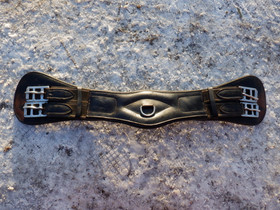 Nahkainen musta S-mutka koulusatulavyö 58 cm